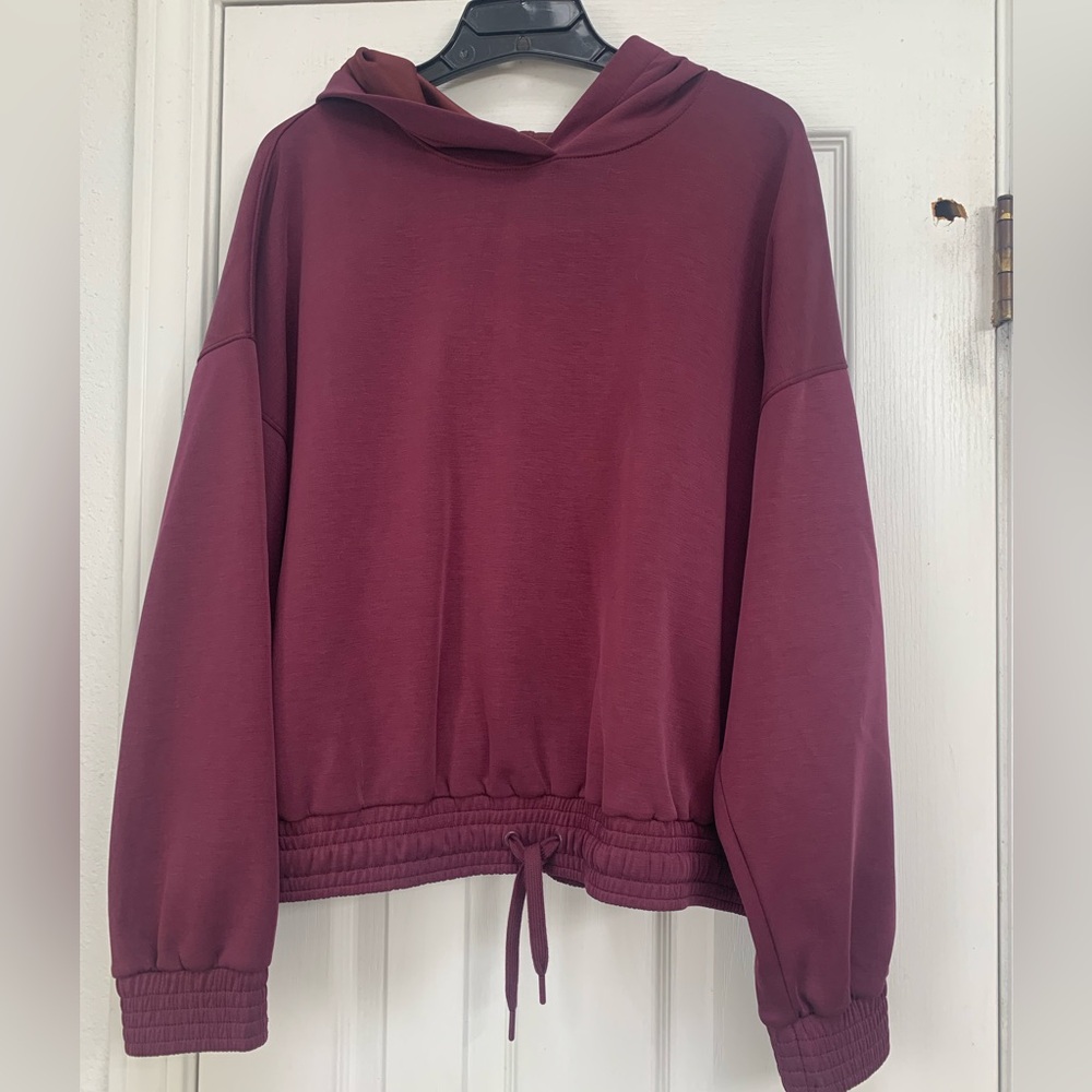 **STYLUS Maroon Crop Hoodie XL